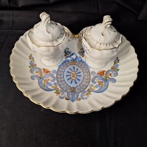 Vintage Japanese for Elizabeth Arden Porcelain Condiment Set Shakers Tray Japan